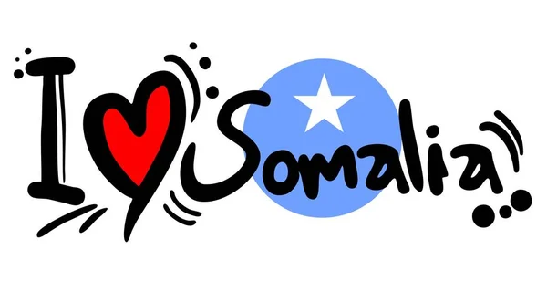 Somali Vektör Illüstrasyonunu Seviyorum — Stok Vektör