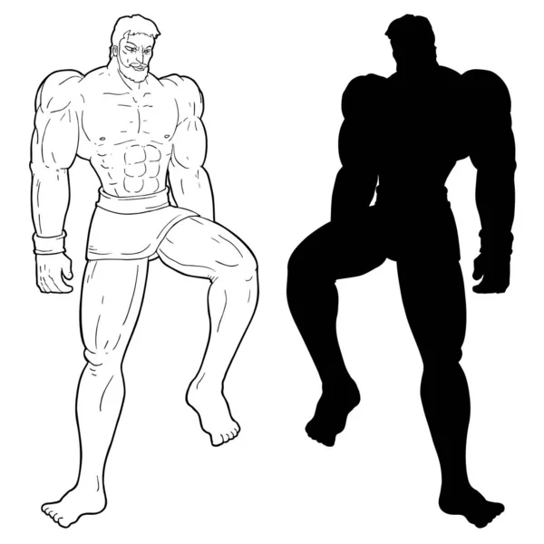 Muscle Man Illustration Vektor Illustration — Stock vektor