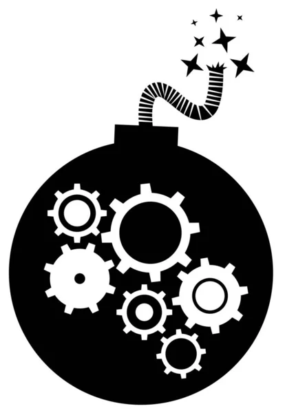 Illustrazione Vettoriale Bomba Meccanica — Vettoriale Stock