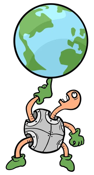 Ilustração Vetorial Mundo Tartaruga —  Vetores de Stock