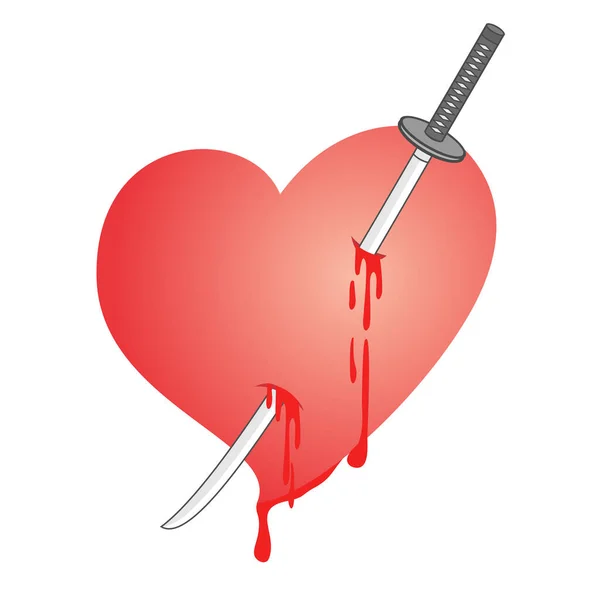 Kill Heart Vector Illustration — Stock Vector