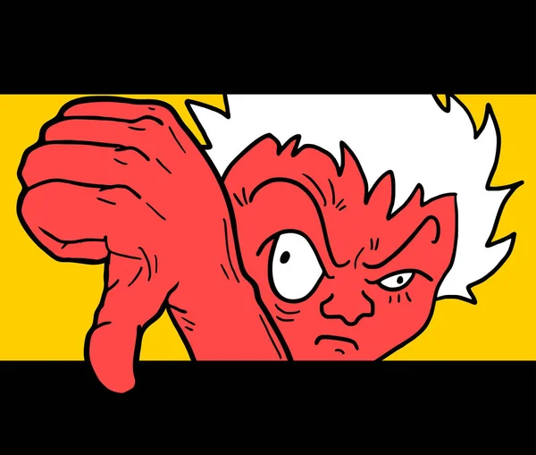 Vector Illustration Angry Red Man — Vetor de Stock