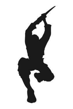 Ninja saldırısı vektör illüstrasyonunu çekti