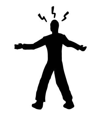 Adam vektör illüstrasyonu düşünüyor