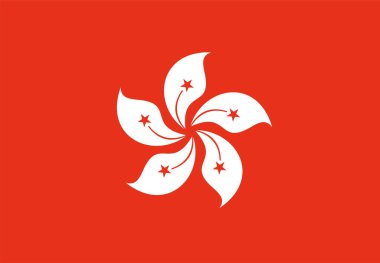 Hong Kong bayrak tasarımı vektör çizimi