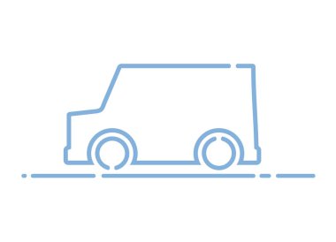 nakliye kamyonu düz vektör çizimi