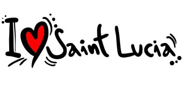 Saint Lucia vektör illüstrasyonunu sev