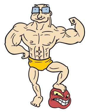 Güçlü adam vektör illüstrasyonu 