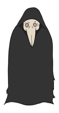 Eski veba maskeli gizemli adam.