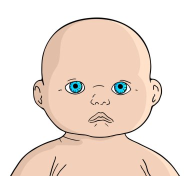 Sevimli bebek yüzü vektör çizimi