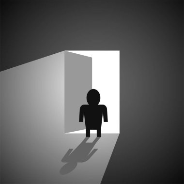 Gizemli ışıklandırma kapısı vektör çizimi