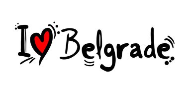 Belgrad mesaj vektör illüstrasyonunu seviyor