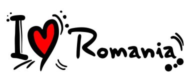 Romanya vektör illüstrasyonunu seviyorum