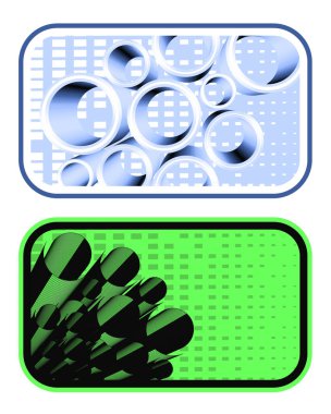Yeşil ve mavi kart vektör çizimi