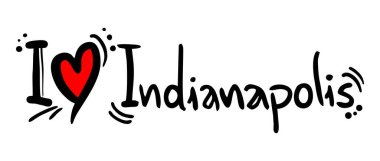 Indianapolis aşk vektör illüstrasyonu