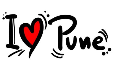 Pune love vector illustration clipart