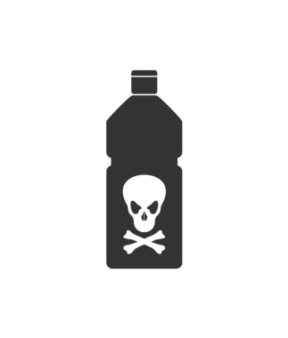 Zehirli şişe sembolü vektör çizimi