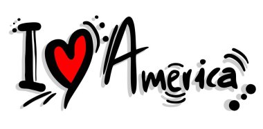 Amerika vektör illüstrasyonunu seviyorum.