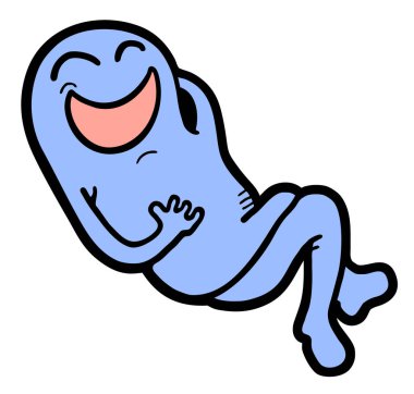 Mavi karakter vektör illüstrasyonu