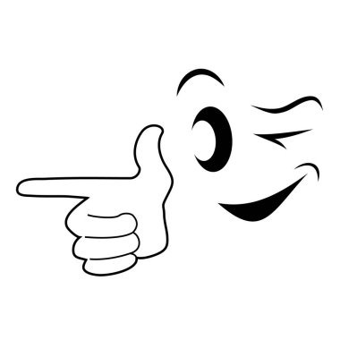 El çizimi çizgi film karakteri başparmak yukarı işareti, vektör illüstrasyonu