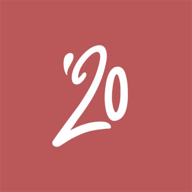 Yeni yıl 2020 sembol vektör illüstrasyonu 