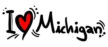 Michigan aşk vektör illüstrasyonu