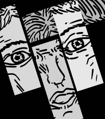 Bir erkek yüzünün vektör illüstrasyonu