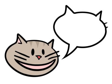 Çizgi roman kedisi yüz vektör çizimi