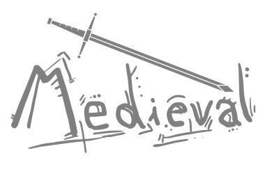 Ortaçağ kılıç vektör illüstrasyonu