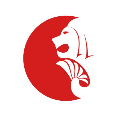 yaratıcı merlion simgesi vektör çizimi