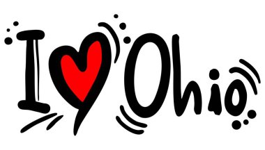 Ohio aşk vektör illüstrasyonu