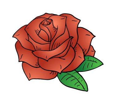 Güzel gül vektör illüstrasyonu