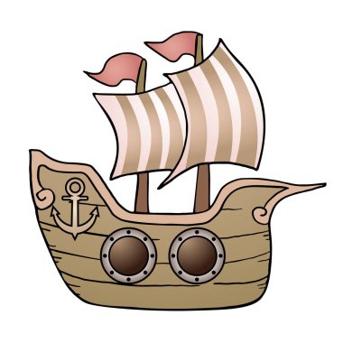 deniz gemisi vektör çizimi 