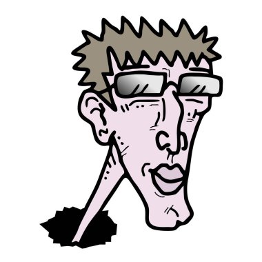 Elle çizilmiş komik karakterin vektör çizimi