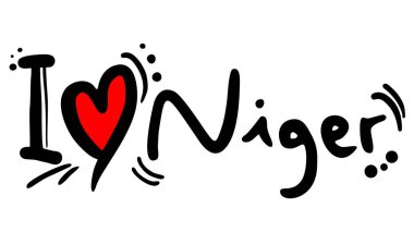 Nijer vektör illüstrasyonunu seviyorum