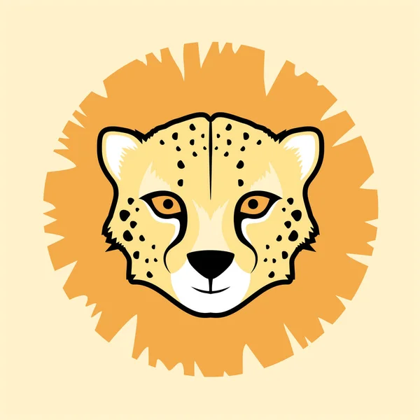 Ilustração Vetor Face Gepard — Vetor de Stock