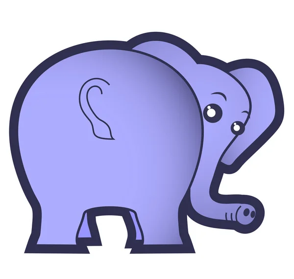 Illustration Zum Vektor Des Blauen Elefanten — Stockvektor
