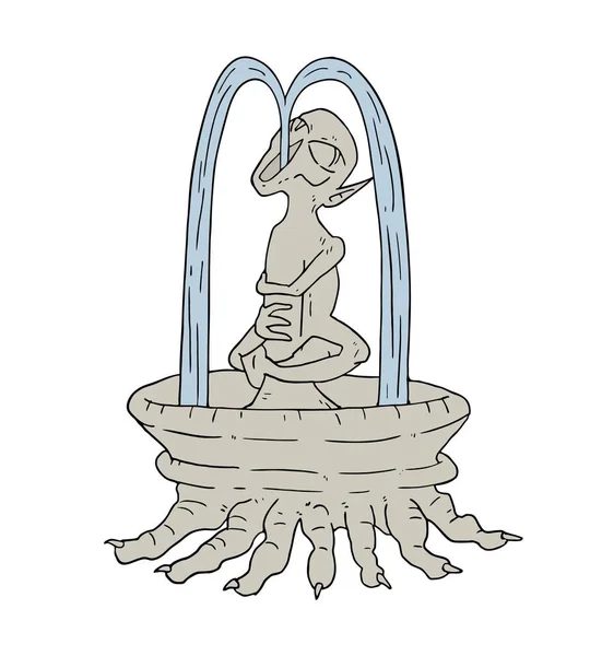 幻想喷泉插图的设计 — 图库矢量图片