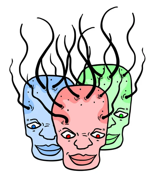 Illustration Vectorielle Des Visages Couleur — Image vectorielle