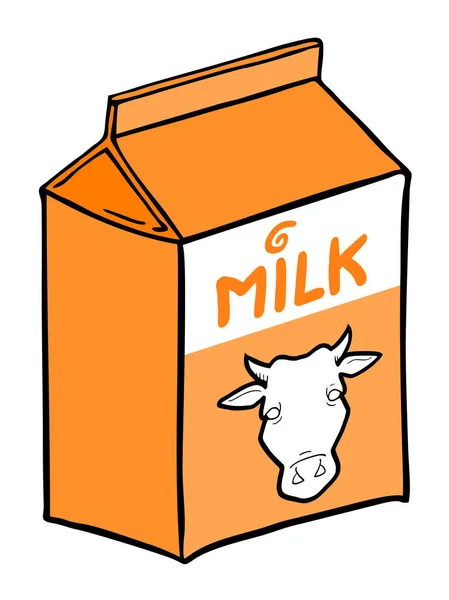 Orange Mjölk Box Vektor Illustration — Stock vektor