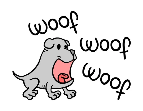 Woof Cão Mensagem Vetor Ilustração — Vetor de Stock