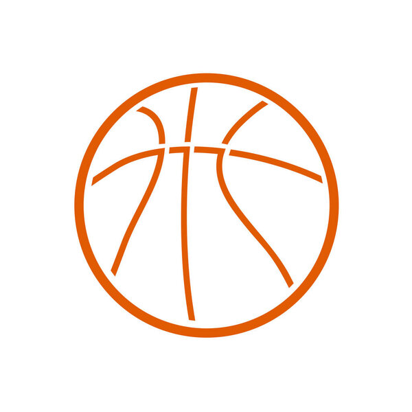 flat basketball icon vector illustration