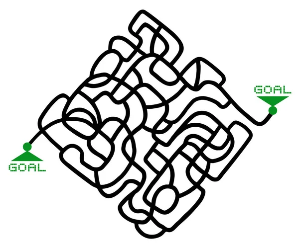 Maze Solution Game Vector Illustration — Image vectorielle