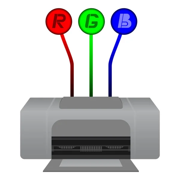 Vector Illustration Cartoon Printer — Stock Vector