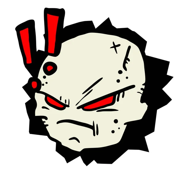Kleine Zombie Gesicht Halloween Thema Vektor Illustration — Stockvektor