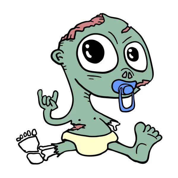 Zombie Baby Vektorová Ilustrace — Stockový vektor