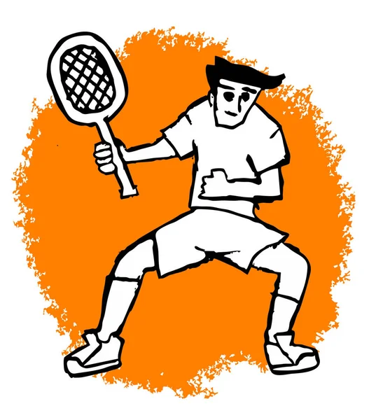 Teniszező Ütő Vektor Illusztráció — Stock Vector