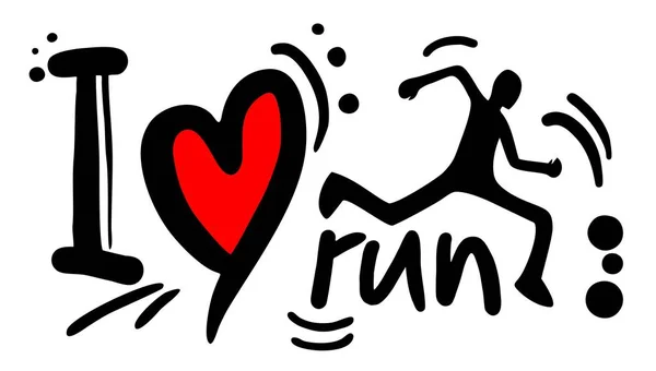 Liefde Run Vector Illustratie — Stockvector