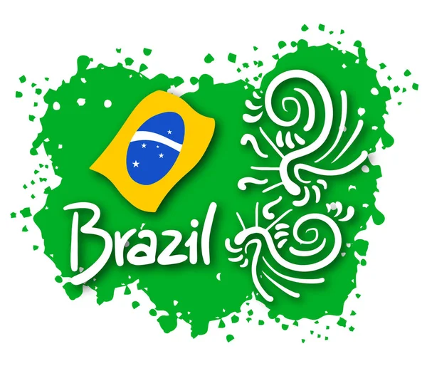 Illustration Vectorielle Brésil Peinture — Image vectorielle