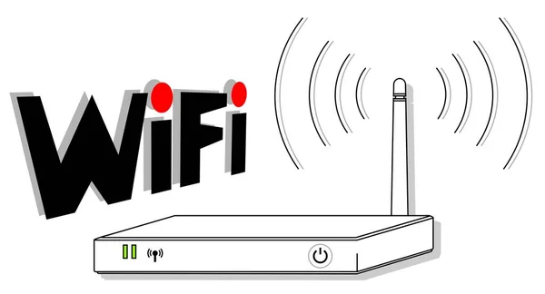 Router Icoon Internet Knop Witte Achtergrond — Stockvector